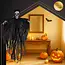 Ruhhy Zwart Skelet Halloween Decoratie – Hangend 90 cm – Met Kap en Losse Doeken – Griezelig Effect