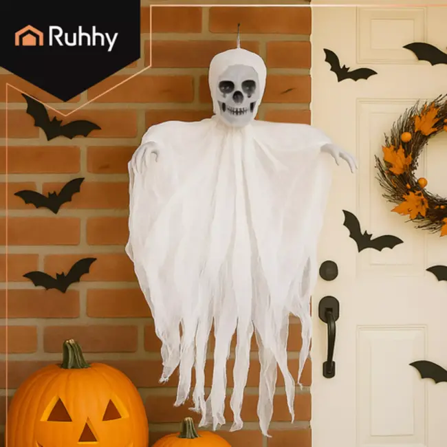 Ruhhy Halloween – Hangend Skelet – Wit – Realistisch – Lichtgewicht – Herbruikbaar