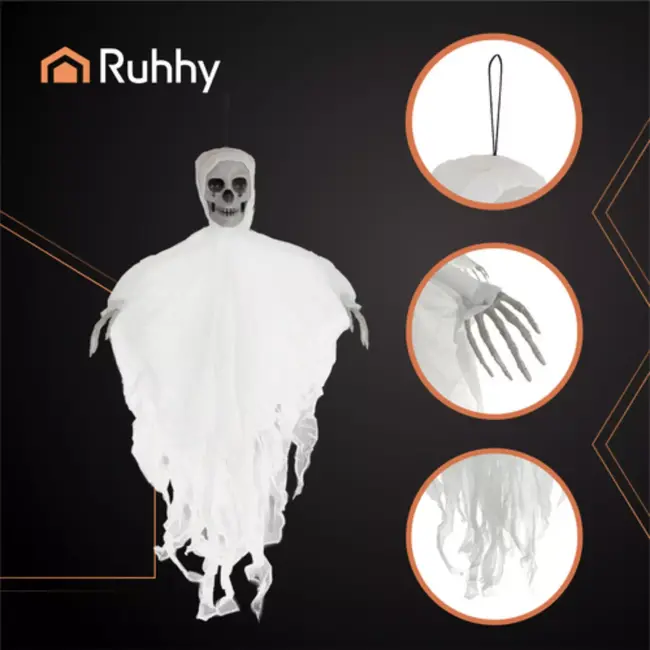 Ruhhy Halloween – Hangend Skelet – Wit – Realistisch – Lichtgewicht – Herbruikbaar
