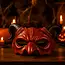 Ruhhy Demon Masker Halloween – Rood en Zwart – Kunststof Duivel Masker – Met Verstelbare Band en Hoorns