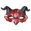 Ruhhy Demon Masker Halloween – Rood en Zwart – Kunststof Duivel Masker – Met Verstelbare Band en Hoorns
