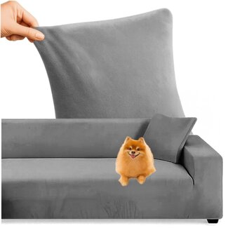 Ruhhy Hoekbankhoes – Donker‑grijs – Velours – 145‑185 cm