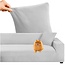Ruhhy Sofa Hoes – Lichtgrijs – Stretch Velours – Inclusief Kussenhoes – 145-185 cm