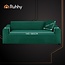 Ruhhy Sofa Hoes – Flessengroen – Stretch Velours – Inclusief Kussenhoes – 145-185 cm