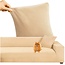 Ruhhy Sofa Hoes – Beige – Stretch Velours – Inclusief Kussenhoes – 145‑185 cm
