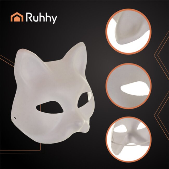 Ruhhy DIY Kattenmasker Set – 10 stuks – Universele Maat – Inclusief Elastiek