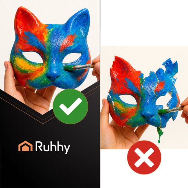 Ruhhy DIY Kattenmasker Set – 10 stuks – Universele Maat – Inclusief Elastiek