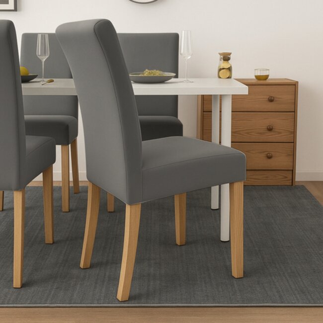 Ruhhy Stoelhoezen – Donkergrijs – Velours Stretch – Wasbaar – 6 stuks