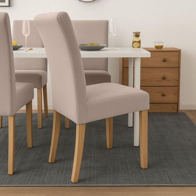 Ruhhy Stoelhoezen – Beige – Velours Stretch – Wasbaar – 6 stuks