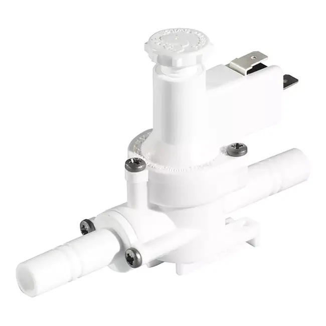 Whale Drukschakelaar waterpomp - acetaal, RVS, nitril en EPDM - instelbaar in de leiding - 12/24 V - 12 mm/10 mm slang - zwart - max. 2 bar - boot, camper, caravan