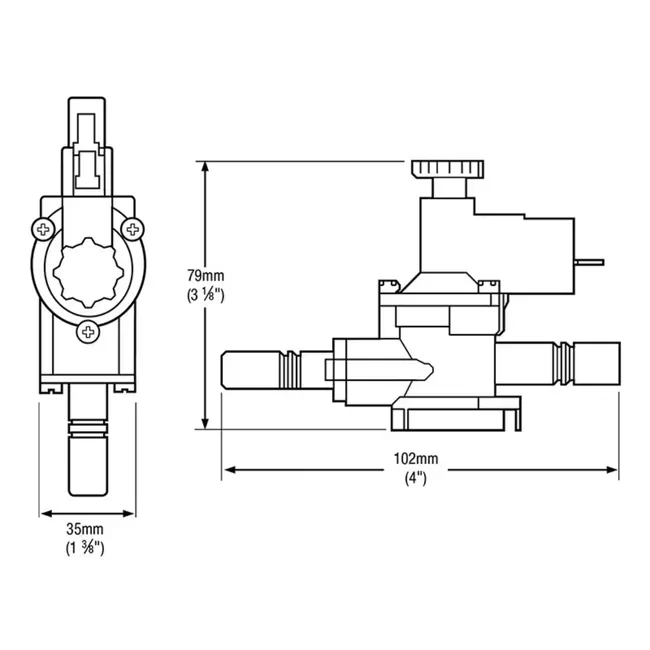 Whale Drukschakelaar waterpomp - acetaal, RVS, nitril en EPDM - instelbaar in de leiding - 12/24 V - 12 mm/10 mm slang - zwart - max. 2 bar - boot, camper, caravan