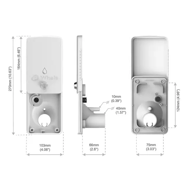 Whale Water Ingang – 12V Inbouwdoos – 2-in-1 – IP45 – ABS