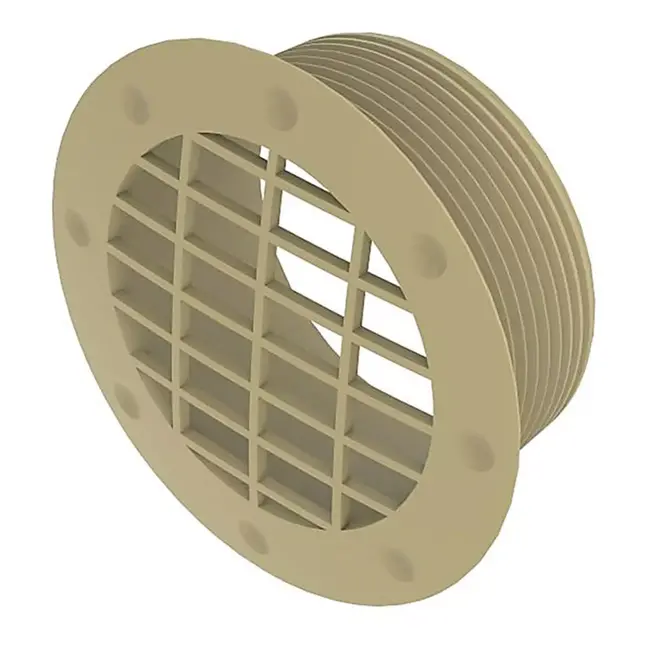 Whale Luchtuitlaat – Vast Ventilatierooster 65 mm – Beige - Camper