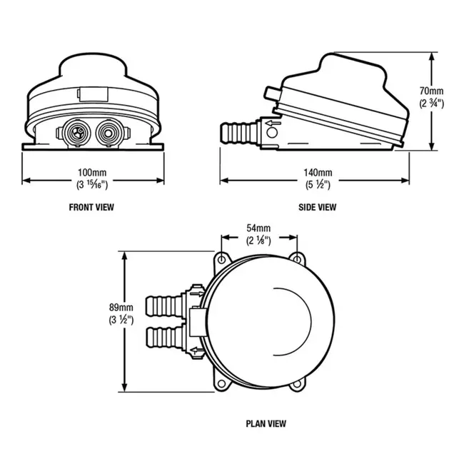 Whale Babyfoot Waterpomp – Zelfaanzuigend – Voor Camper, Caravan & Boot