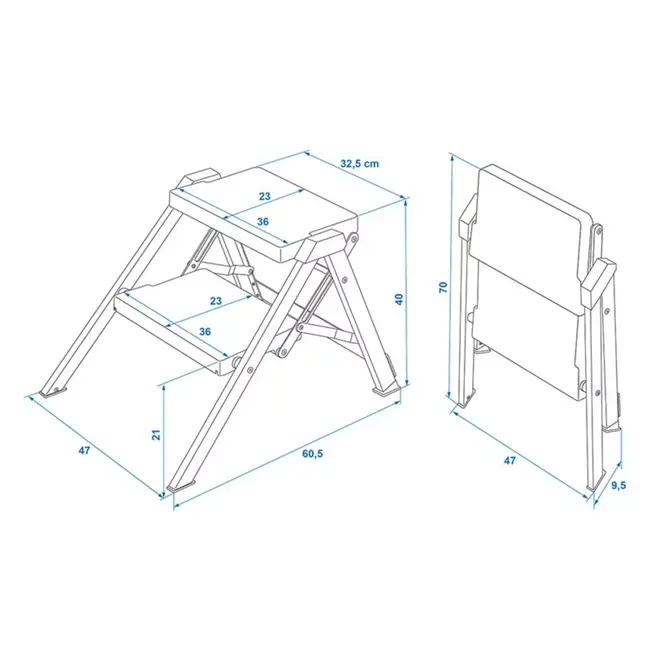 ProPlus Opstapje – Aluminium – 2 Treden – Vouwbaar – Antislip – 150 kg