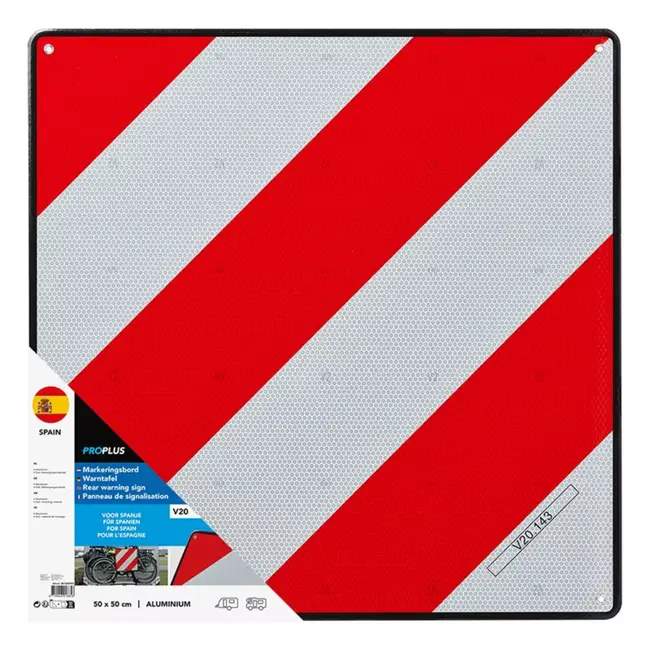 ProPlus Markeringsbord – Aluminium – 50x50 cm – V20 – Spanje/Portugal