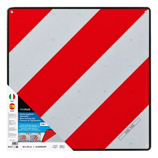 ProPlus Markeringsbord 2-in-1 – Aluminium – 50x50 cm – Italië & Spanje/Portugal