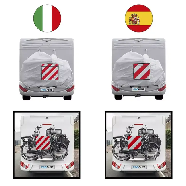 ProPlus Markeringsbord 2-in-1 – Aluminium – 50x50 cm – Italië & Spanje/Portugal