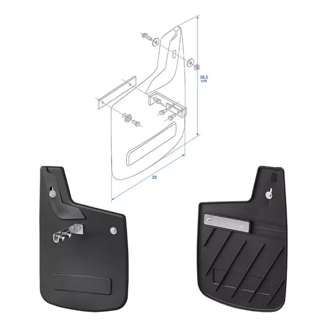 ProPlus Spatlappen – Fiat Ducato vanaf 2006 – Achterzijde – Set van 2 – Zwart