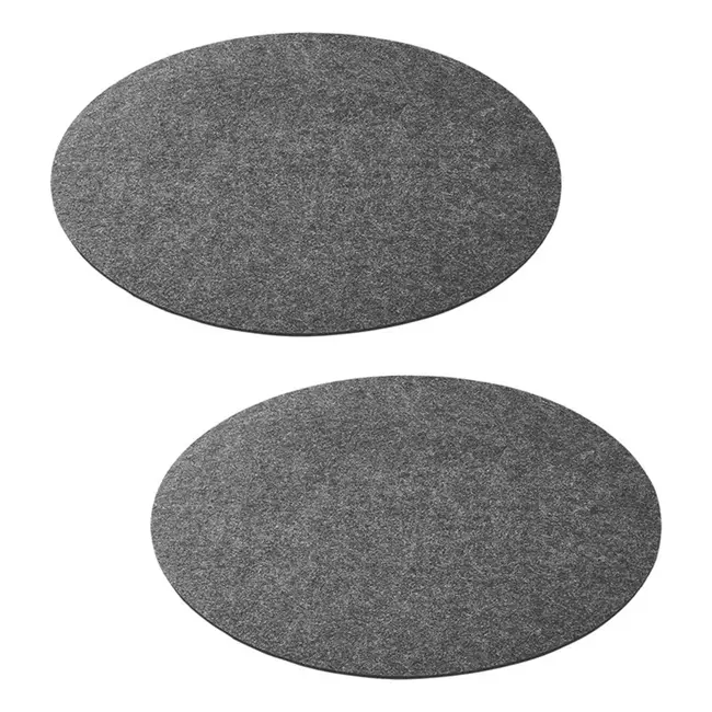 ProPlus Placemats – Ø35 cm – Ronde Vilt Placemat – Grijs – Set van 2