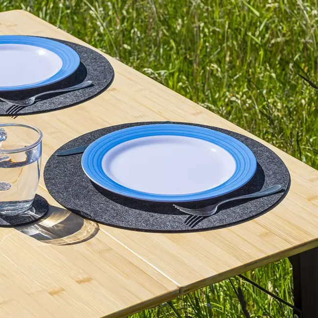 ProPlus Placemats – Ø35 cm – Ronde Vilt Placemat – Grijs – Set van 2