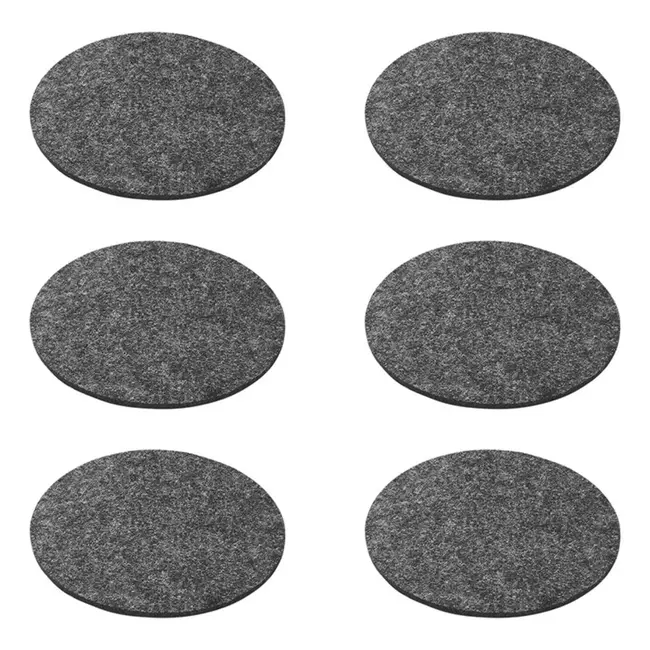 ProPlus Onderzetters – Ø10 cm – Vilt – Grijs – Set van 6