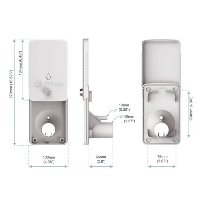 Whale Klep Inbouwdoos – Grijs – Met Slot – Wateraansluiting Bescherming