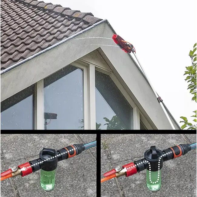 ProPlus Wasborstel – Telescopische Steel 116-450 cm – & Zeepdispenser