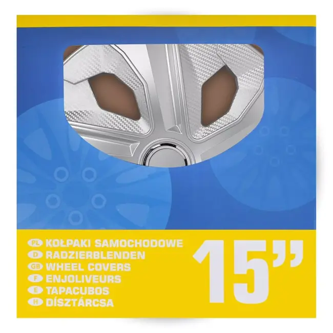 ProPlus Wieldoppen Set – Moon Ring – 15 inch – Carbon Zilver – 4 Stuks