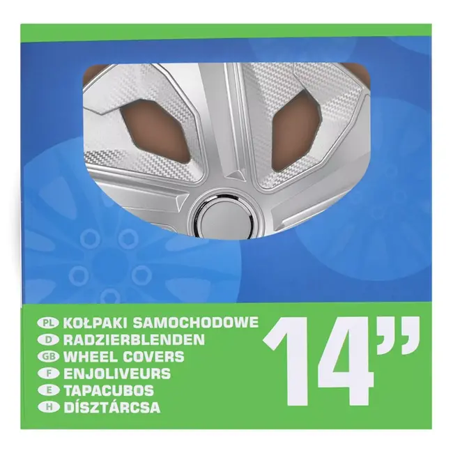 ProPlus Wieldoppen Set – Moon Ring – 14 inch – Carbon Zilver – 4 Stuks