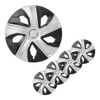 ProPlus ProPlus Wieldoppen Set – Moon Ring – 16 inch – Carbon Zilver/Zwart – 4 Stuks