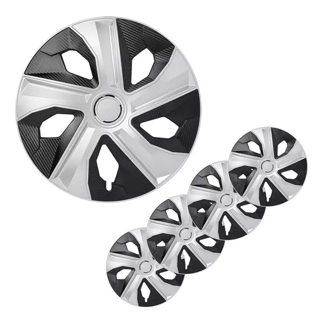 ProPlus Wieldoppen Set – Moon Ring – 14 inch – Carbon Zilver/Zwart – 4 Stuks