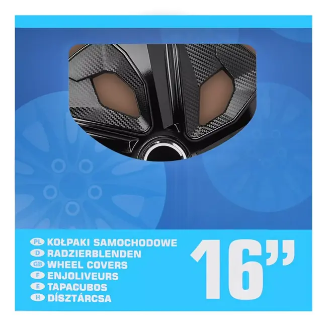 ProPlus Wieldoppen Set – Moon Ring – 16 inch – Carbon Zwart – 4 Stuks