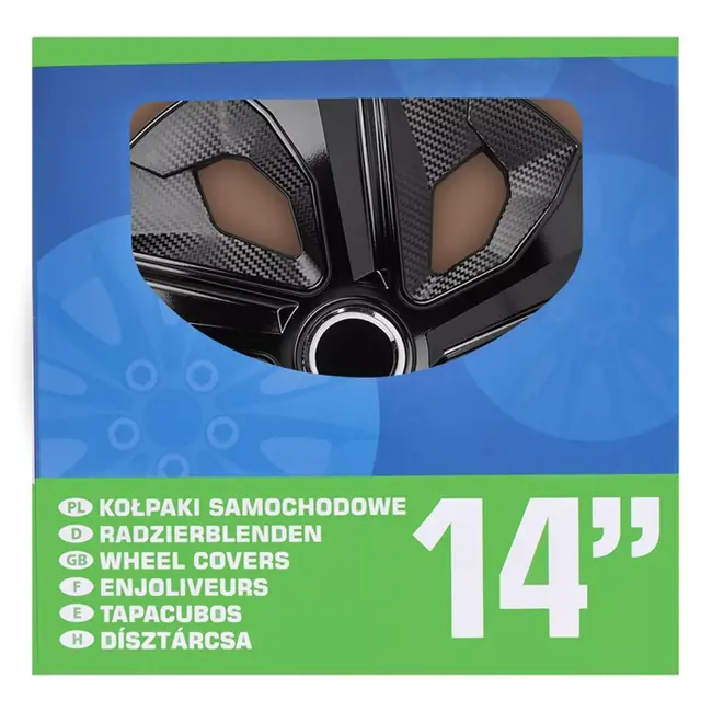 ProPlus Wieldoppen Set – Moon Ring – 14 inch – Carbon Zwart – 4 Stuks