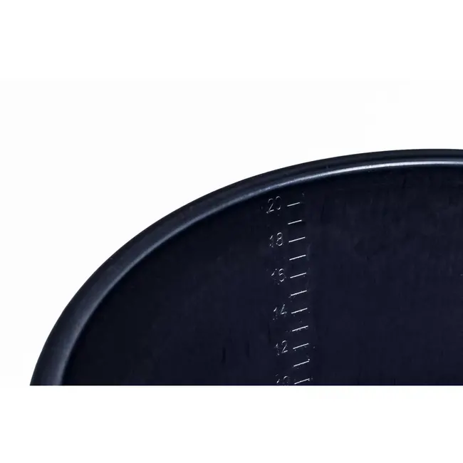 GEKO Bouwemmer met schenktuit - gerecyclede kunststof - verstevigde rand en bodem - 16 liter - zwart - literschaal binnenin - voor bouw en tuin