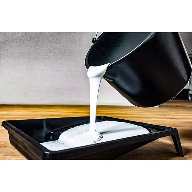 GEKO Bouwemmer 20 liter - gerecyclede kunststof - met schenktuit en literschaal, versterkte bodem en rand - zwart - voor bouw, tuin en renovatie