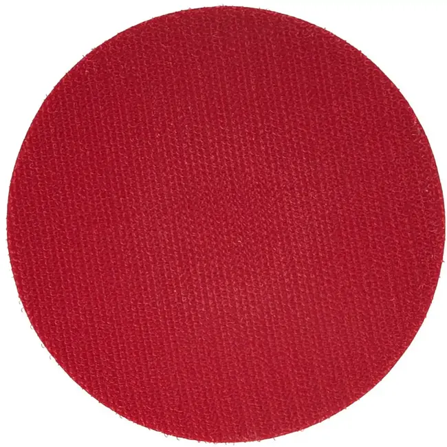 GEKO Steunschijf met klittenband voor haakse slijper M14 - kunststof met schuimlaag - 100 mm - rood - met booradapter - schuren van hout, metaal en kunststof
