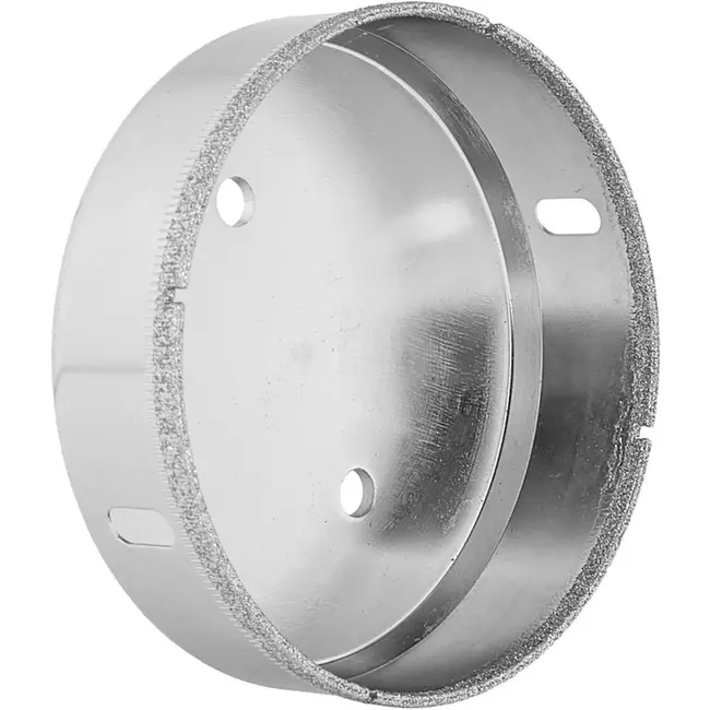 GEKO kroonboor diamant 10 cm - droog en nat boren - metaalkleur - cilindrische schacht - voor gres, tegels, keramiek en natuursteen