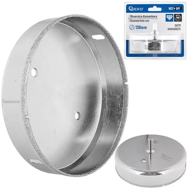 GEKO kroonboor - diamant - droog en nat boren - 130 mm - cilindrische schacht - voor tegels, keramiek, marmer en natuursteen