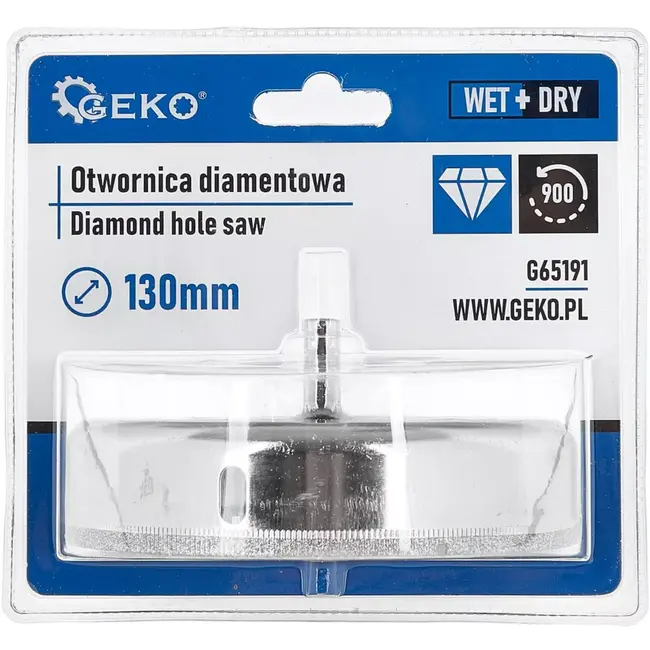 GEKO kroonboor - diamant - droog en nat boren - 130 mm - cilindrische schacht - voor tegels, keramiek, marmer en natuursteen