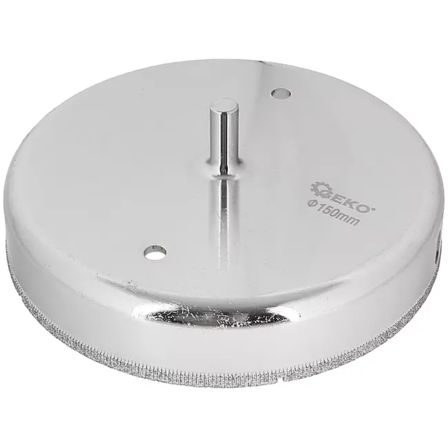 GEKO Tegelkroonboor - diamant - 150 mm - droog en nat boren - cilindrische schacht - metaalkleur - voor porseleingres, keramiek, marmer, natuursteen