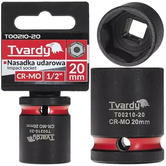 Tvardy Slagdop kort 6-kant 20 mm - chroom-molybdeenstaal - 12,7 mm vierkantaandrijving - zwart - voor slagmoersleutel in auto- en industriewerk