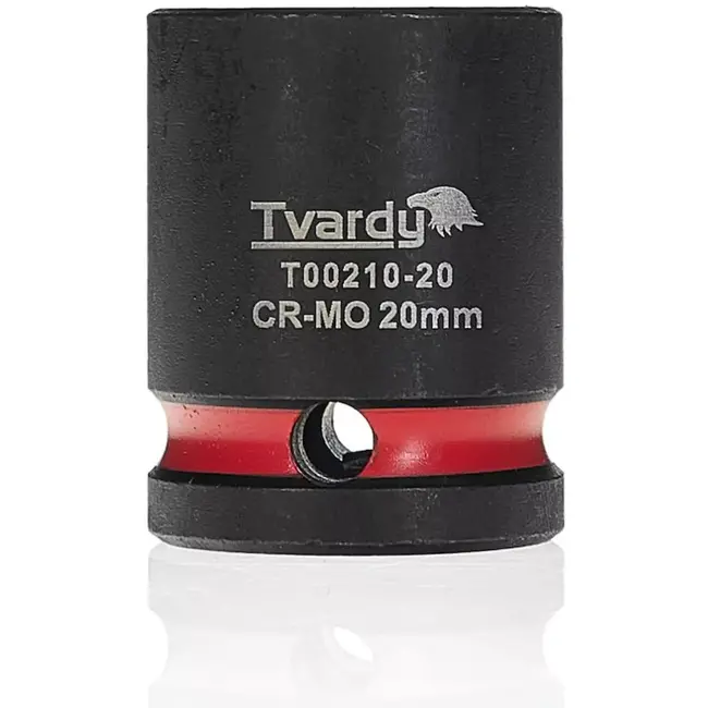 Tvardy Slagdop kort 6-kant 20 mm - chroom-molybdeenstaal - 12,7 mm vierkantaandrijving - zwart - voor slagmoersleutel in auto- en industriewerk