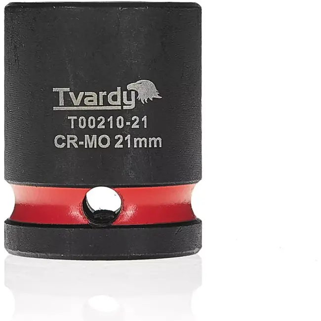 Tvardy Slagdop kort 21 mm zeskant - chroom-molybdeenstaal - aandrijfvierkant 12,5 mm - voor slagsleutels - zwart - auto, werkplaats en industrie