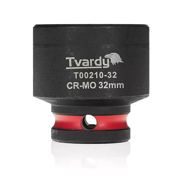 Tvardy Slagdop zeskant 32 mm kort - chroom-molybdeenstaal - vierkante aandrijving 12,7 mm - zwart - voor slagmoersleutel, auto en staalconstructie