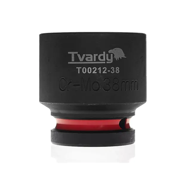 Tvardy Slagdop zeskant kort 38 mm - chroom-molybdeenstaal - 19 mm vierkante opname - zwart - voor slagmoersleutel, auto- en industriewerkplaats