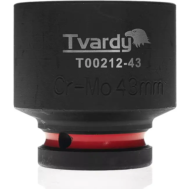 Tvardy Slagdop kort 43 mm zeskant – chroom-molybdeenstaal – aandrijfvierkant 19 mm – zwart – voor slagmoersleutel in auto- en industriewerkplaats