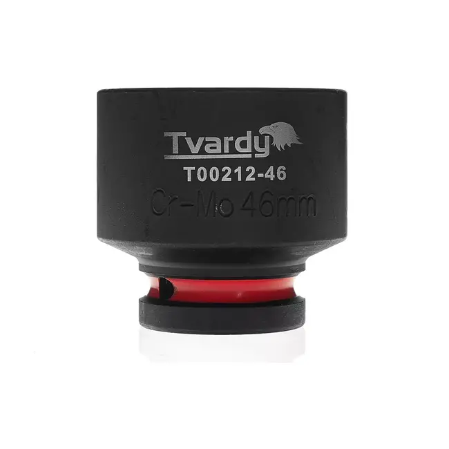 Tvardy Slagdop zeskant 46 mm - chroom-molybdeenstaal - korte uitvoering - aansluiting vierkant 19,05 mm - zwart - voor slagmoersleutel - werkplaats en industrie