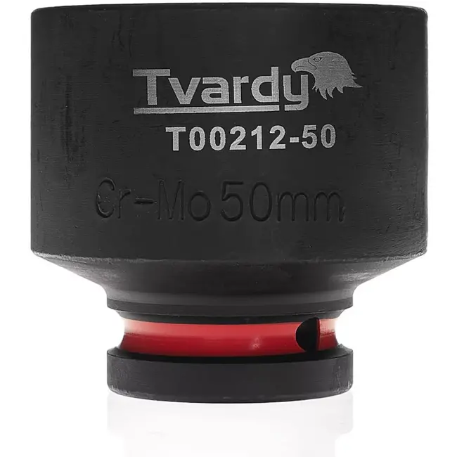 Tvardy slagdop zeskant kort model 50 mm - chroom-molybdeenstaal - voor 19 mm vierkant - zwart - voor slagmoersleutel en zwaar werk in werkplaats en industrie