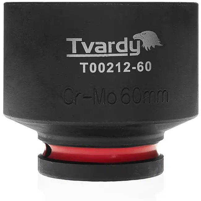 Tvardy Slagdop kort model zeskant - chroom-molybdeenstaal - 60 mm dopmaat, aandrijving 19 mm vierkant - zwart - voor slagmoersleutel in auto en industrie